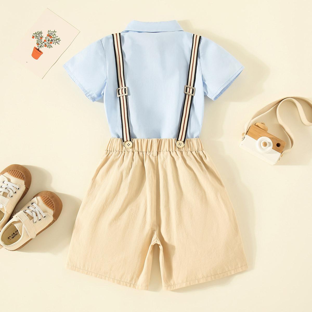 0元商品-Toddler Boy Stylish & Handsome Solid Colour Strappy Suit Wholesale