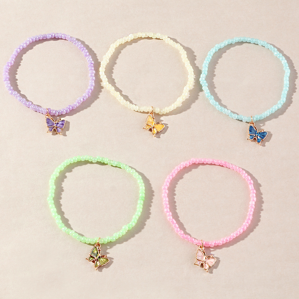 function3-Toddler Girl 5-Piece Colorful Bowknot Bracelet Wholesale