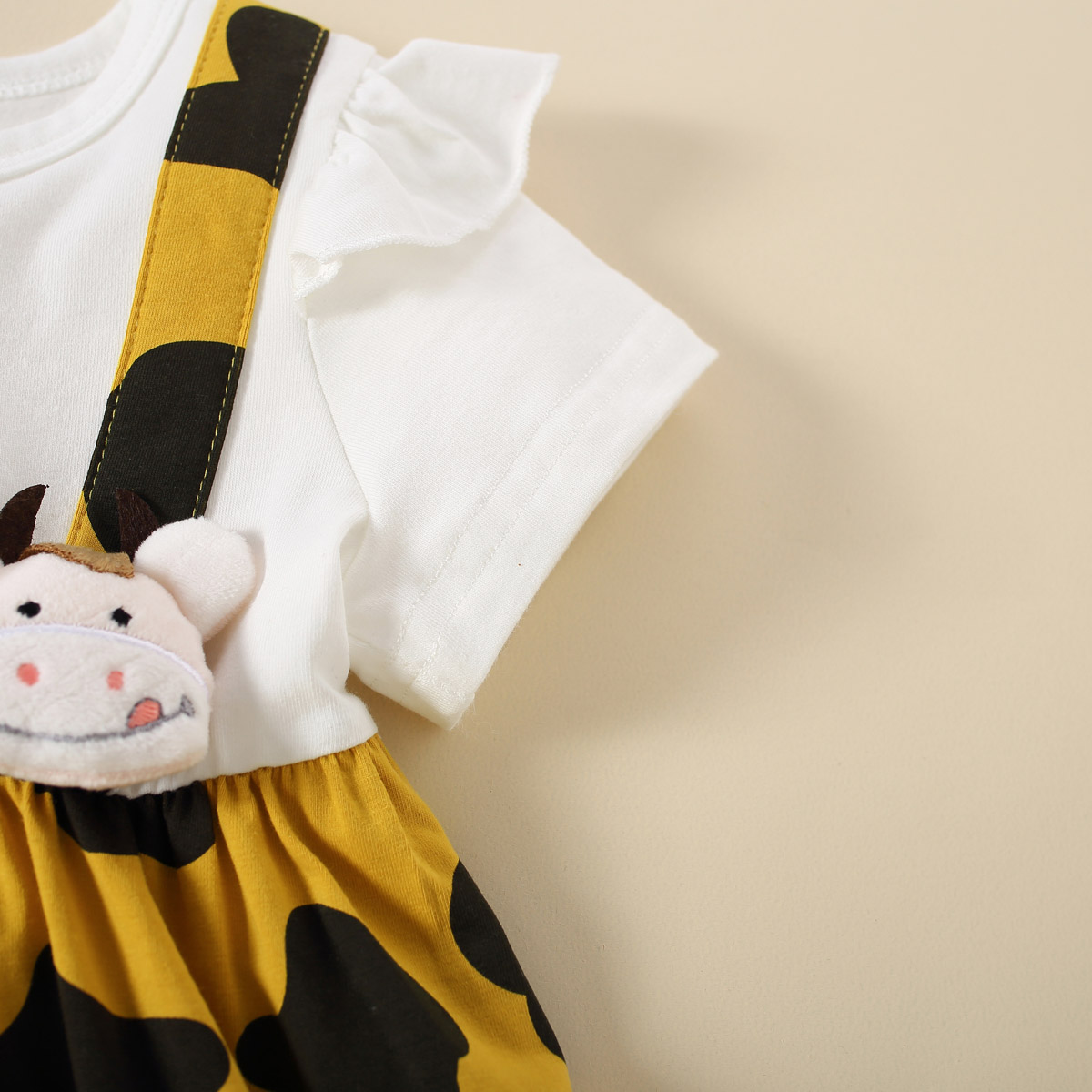 hibobi Girl Baby Yellow Print Patchwork Dress & Cute Calf Wholesale