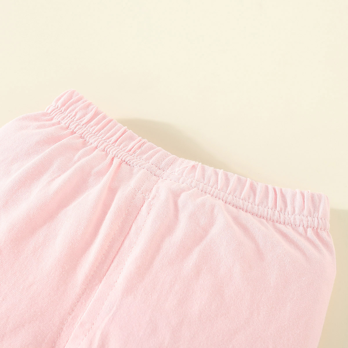 Toddler Girls Cotton Cartoon Color-block Top & Shorts Pajamas Sets Wholesale