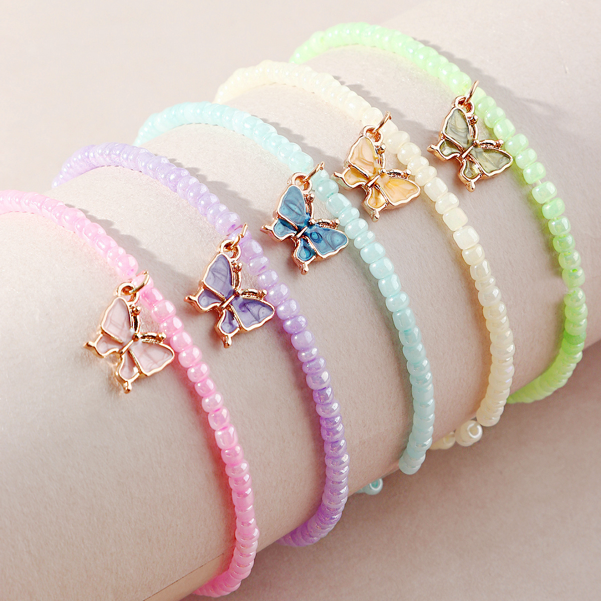 Toddler Girl 5-Piece Colorful Bowknot Bracelet Wholesale-Baby Accessories Children's jewelry Bracelet -babiesclotheswholesale