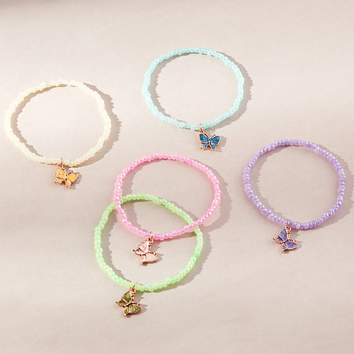 function3-Toddler Girl 5-Piece Colorful Bowknot Bracelet Wholesale