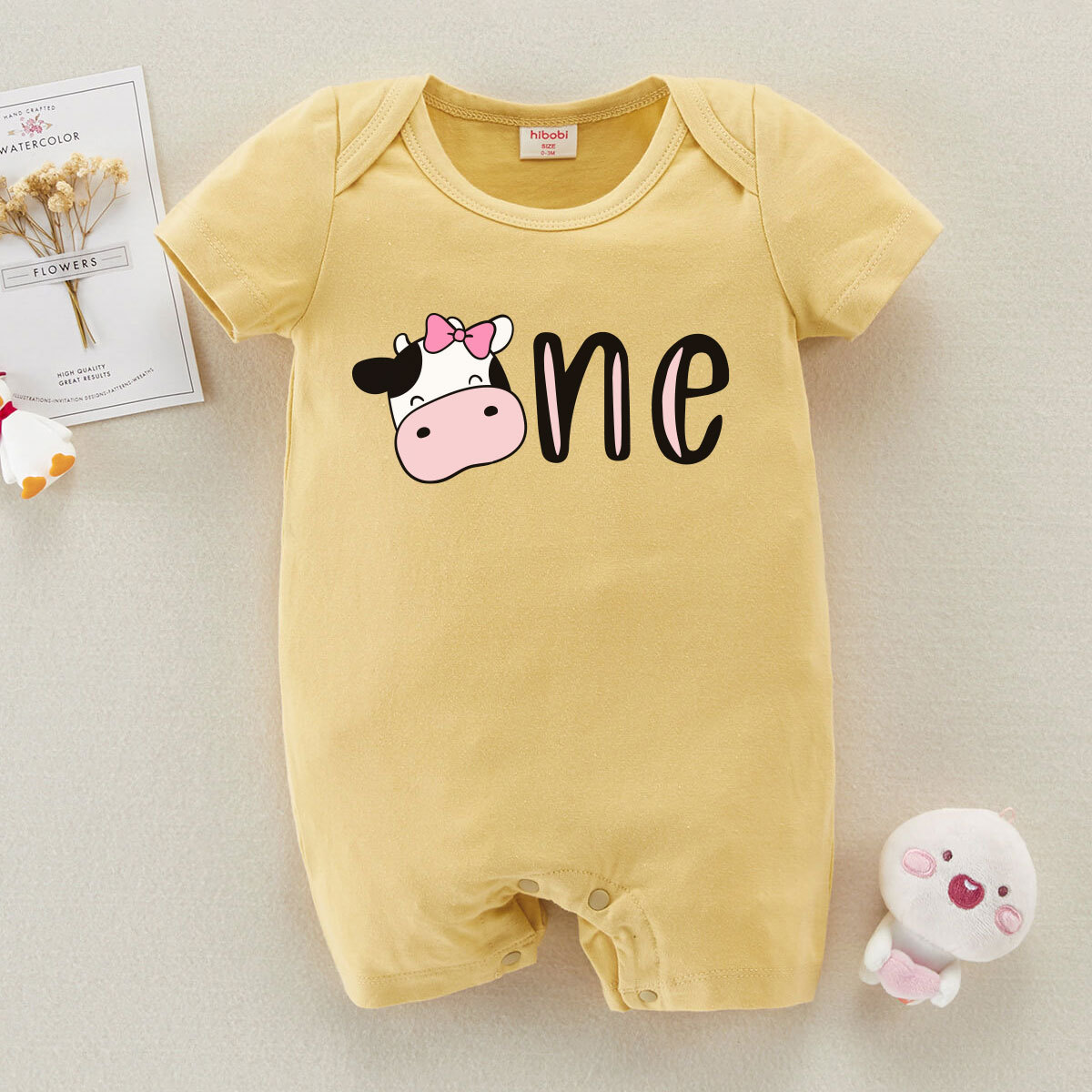 模拟bug，普通商品，原价28.99，买1件；hibobi Girl Baby Cow One Print Short-sleeved Bodysuit Wholesale