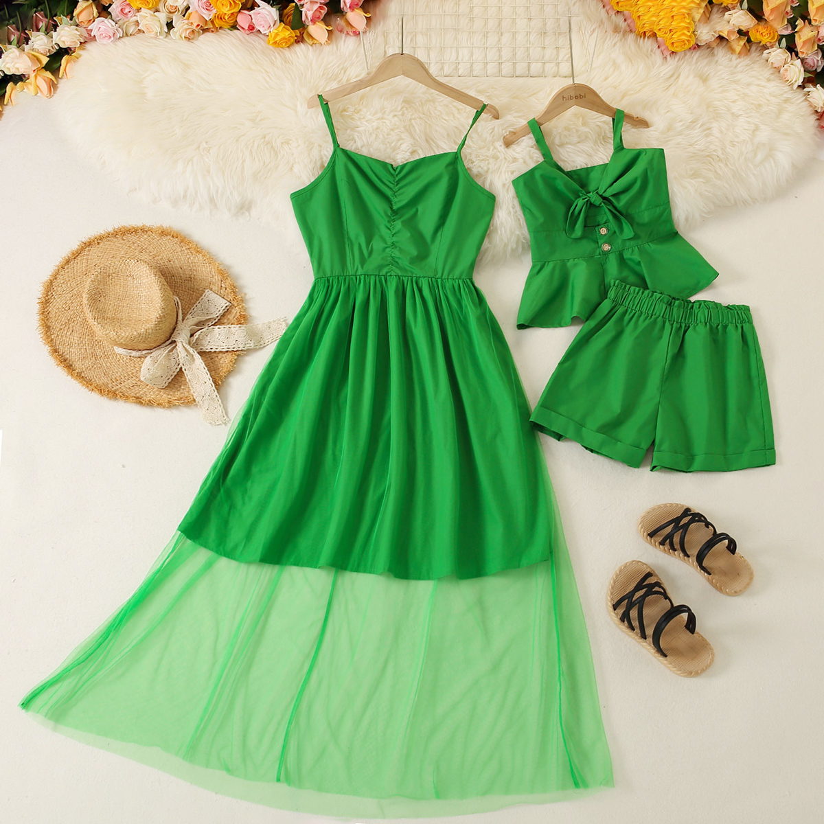Causal Solid Color Sleeveless Dress & Sets for Mom and Me Wholesale-Matching outfits Mother Baby Clothes Suit -babiesclotheswholesale