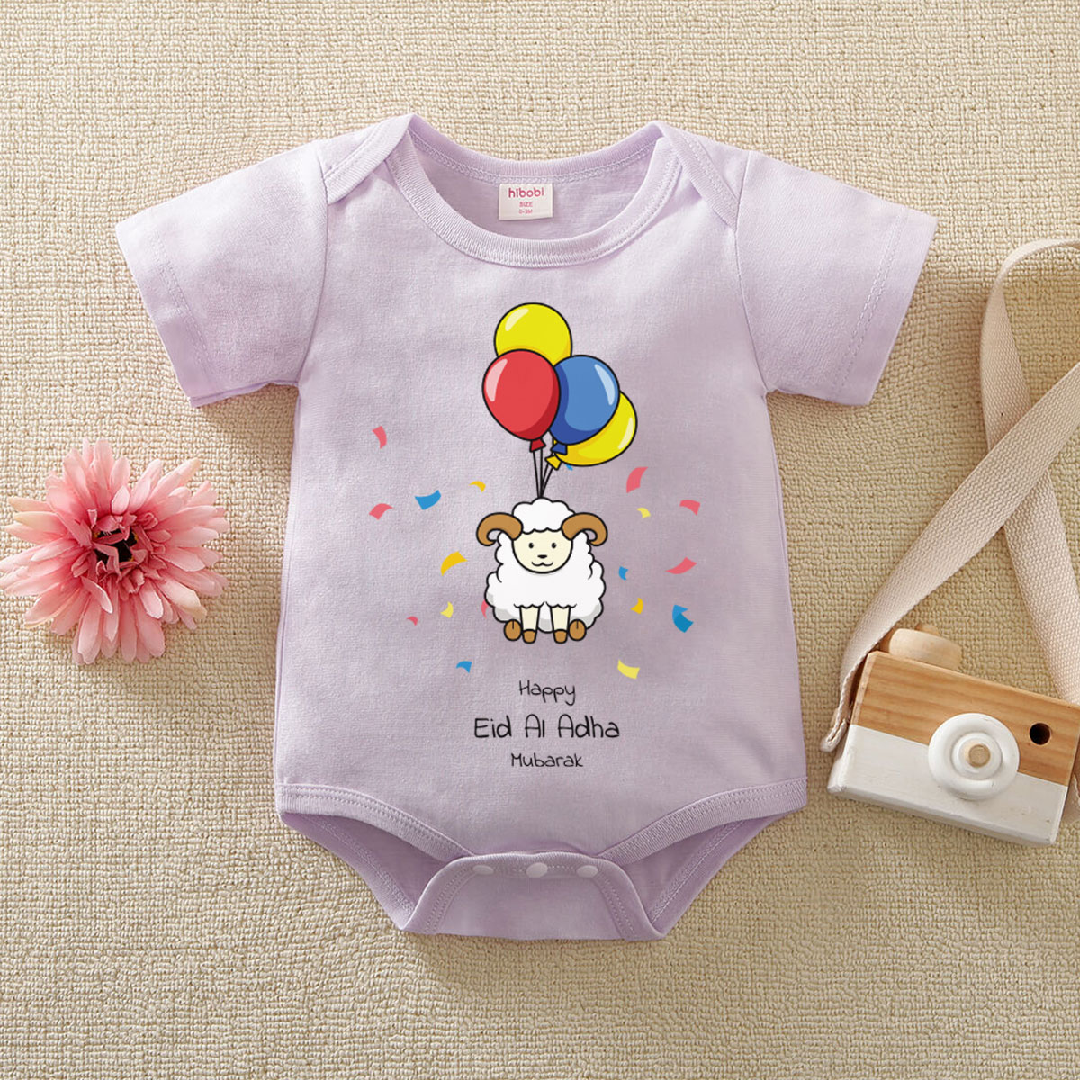 hibobi Baby Balloon sheep Print Short-sleeved Bodysuit Wholesale