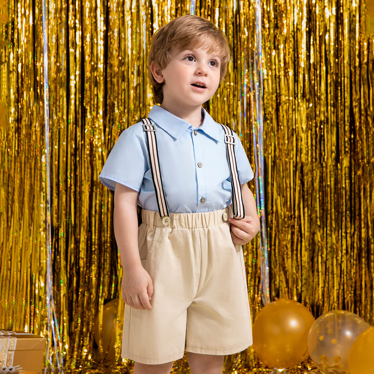 0元商品-Toddler Boy Stylish & Handsome Solid Colour Strappy Suit Wholesale