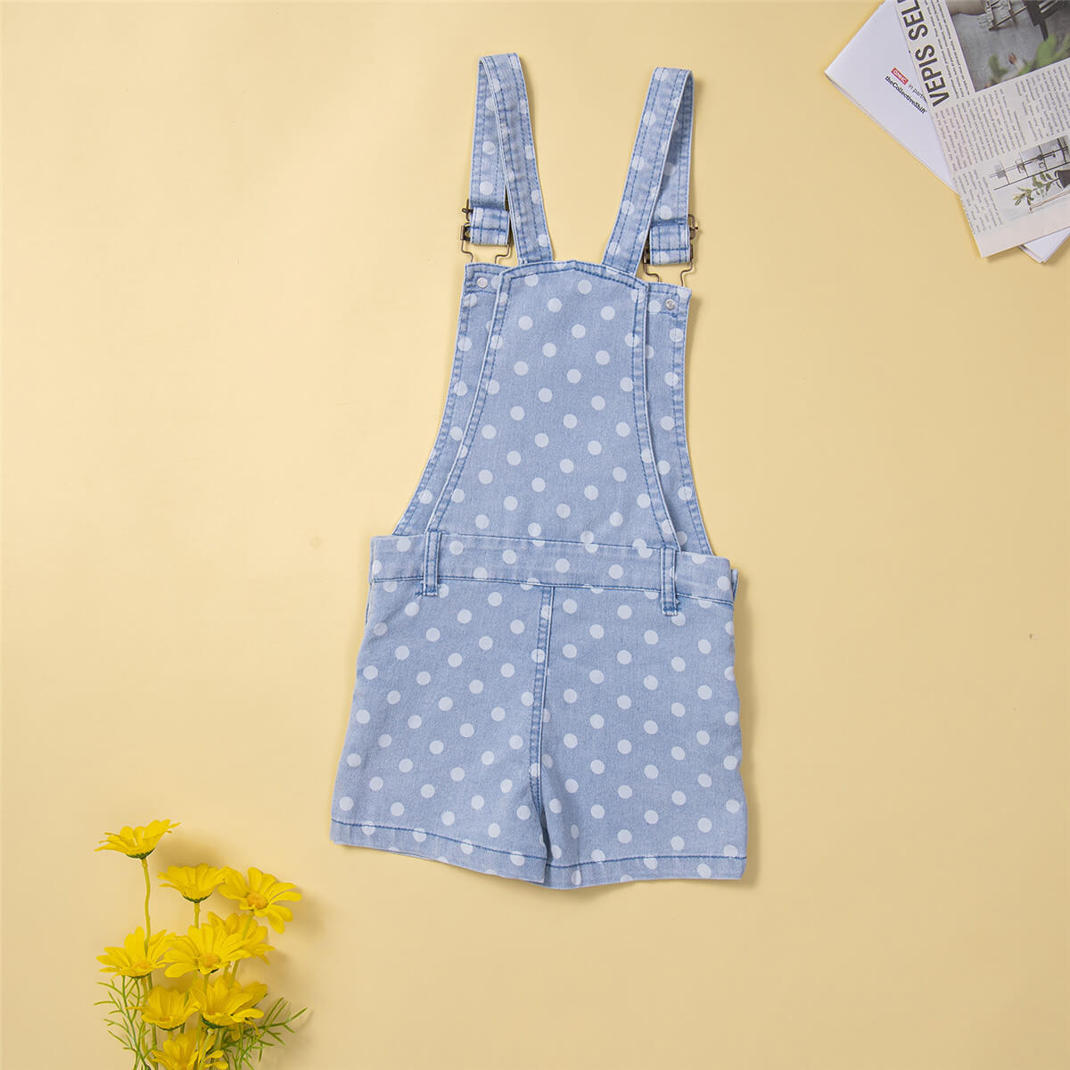 function1-Toddler Girl Polka dot Solid Heart-shaped Top & Overalls Wholesale