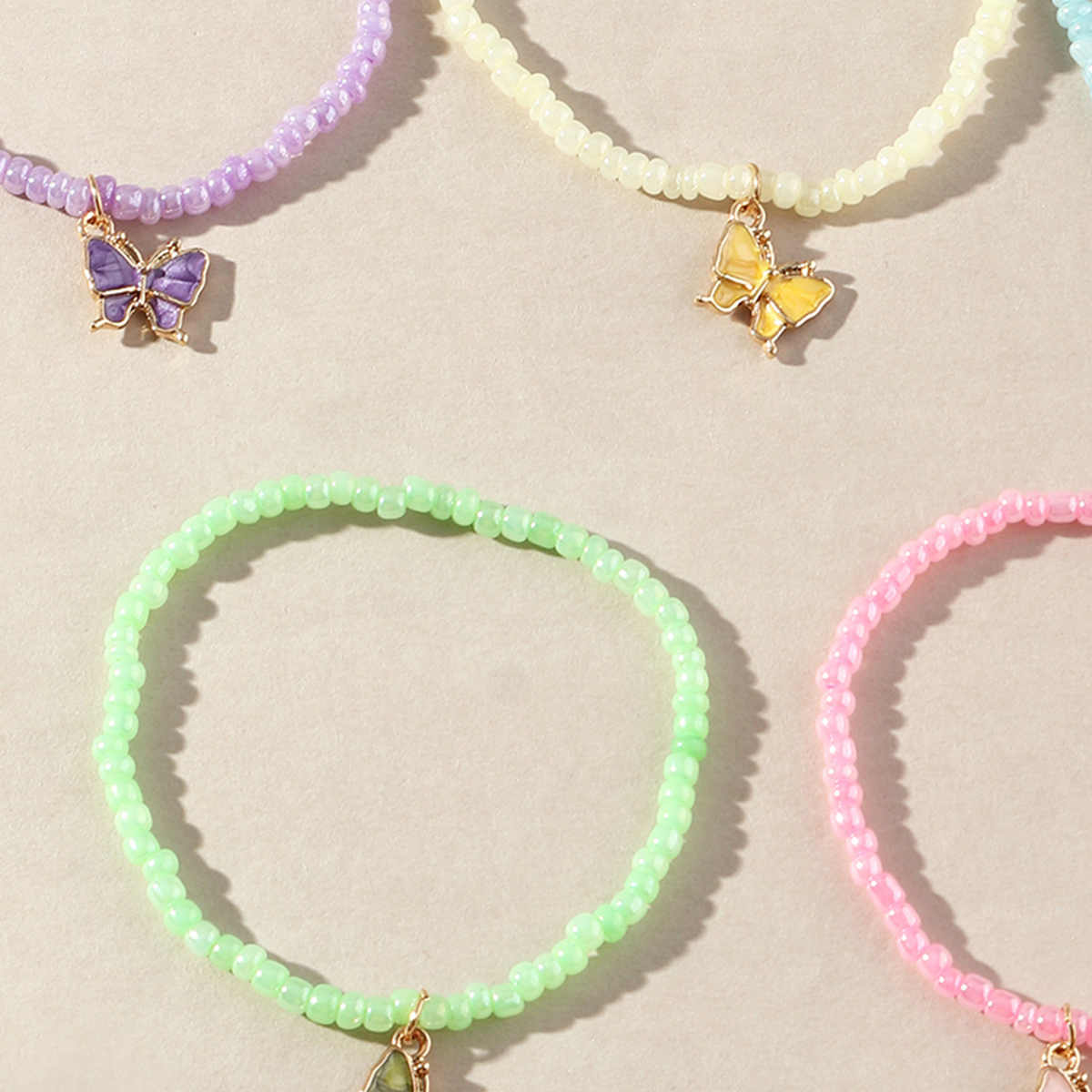 function3-Toddler Girl 5-Piece Colorful Bowknot Bracelet Wholesale